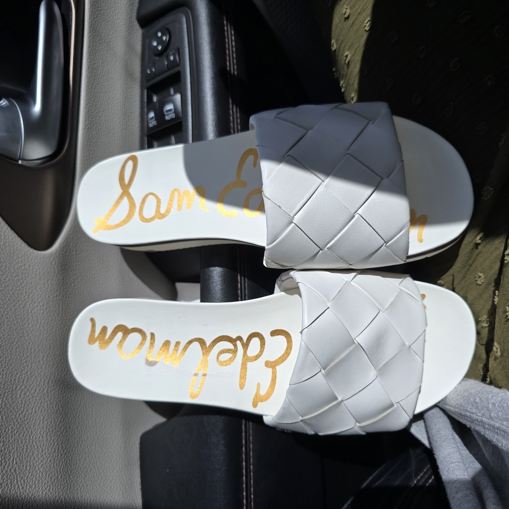 Sam Edelman Women's White Slide Sandals